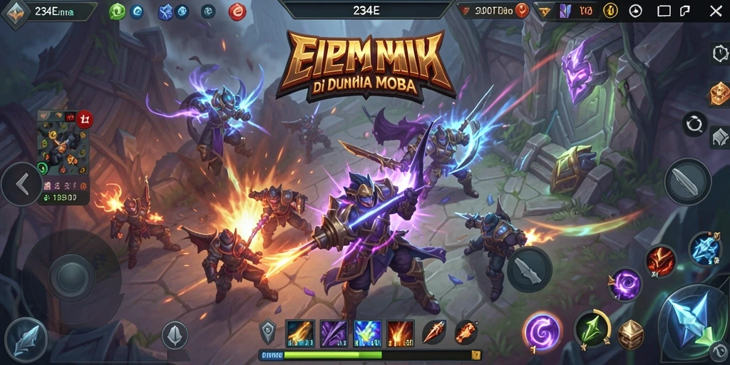 Gameplay seru di arena pertempuran MOBA 234E.
