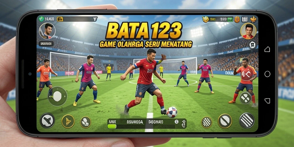 Tampilan utama BATA123 dengan aksi seru permainan olahraga.