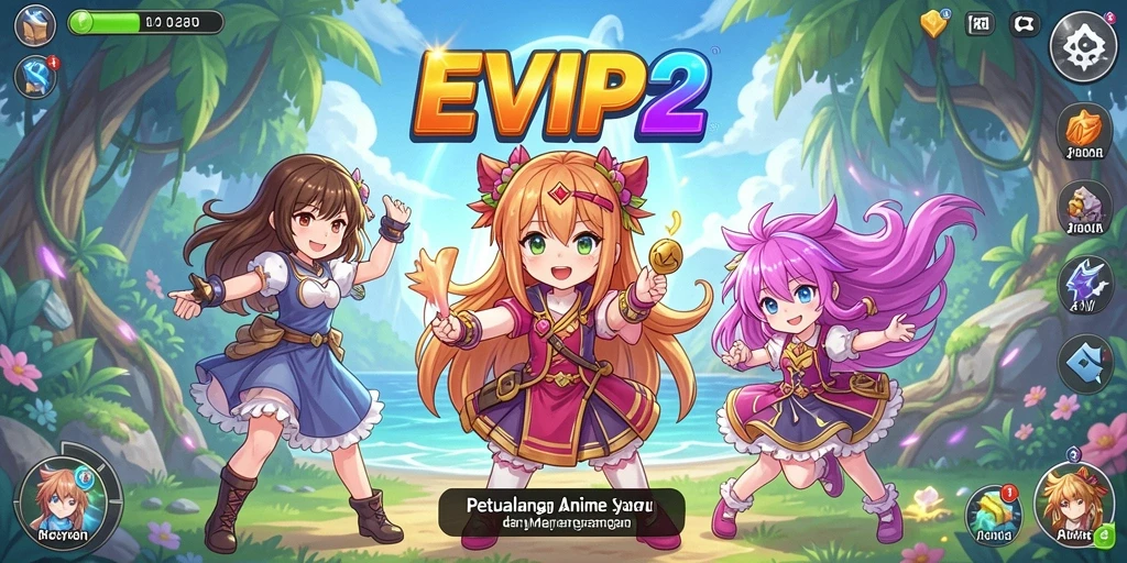 Gambaran gameplay seru dalam dunia Anime EVIP2.
