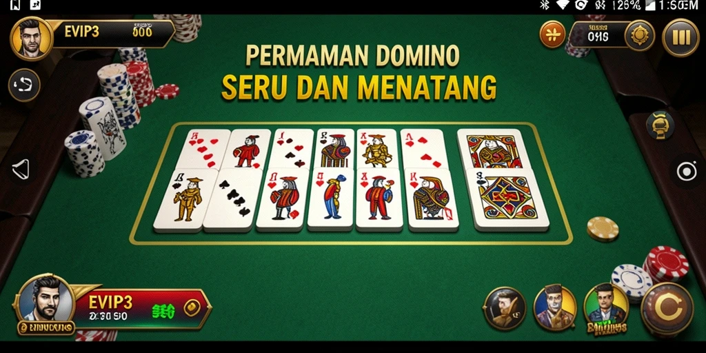 Tampilan gameplay seru dalam permainan Domino EVIP3.