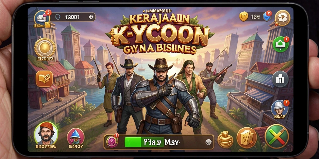 Tampilan gameplay seru di HARAPJP dengan elemen tycoon yang menarik.