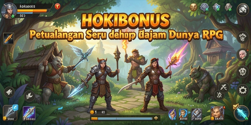 Gameplay HOKIBONUS menampilkan pertarungan epik di dunia RPG.