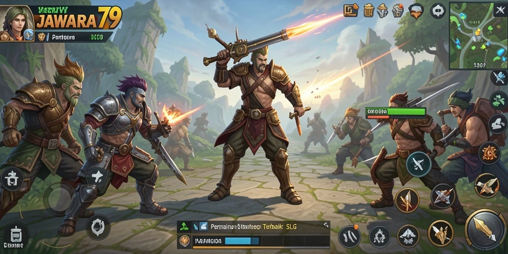 Tampilan gameplay mendebarkan dari <strong>JAWARA79</strong> dengan strategi yang kaya.