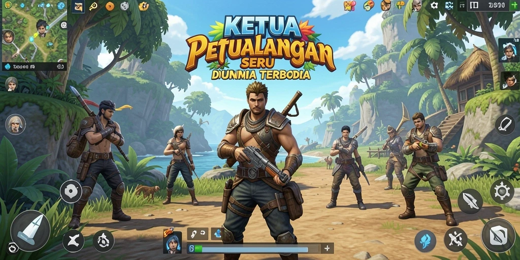 Screenshot gameplay KETUA yang menunjukkan petualangan dan eksplorasi di dunia terbuka.