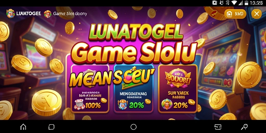 Tampilan gameplay LUNATOGEL yang menarik dengan berbagai fitur slot.