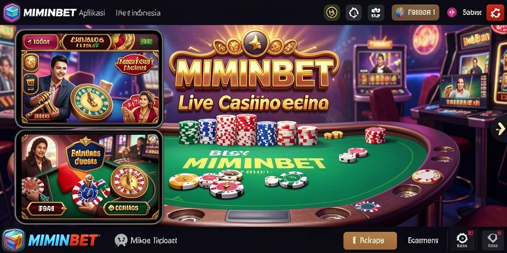 Tangkapan layar MIMINBET menunjukkan dealer live berinteraksi dengan pemain.