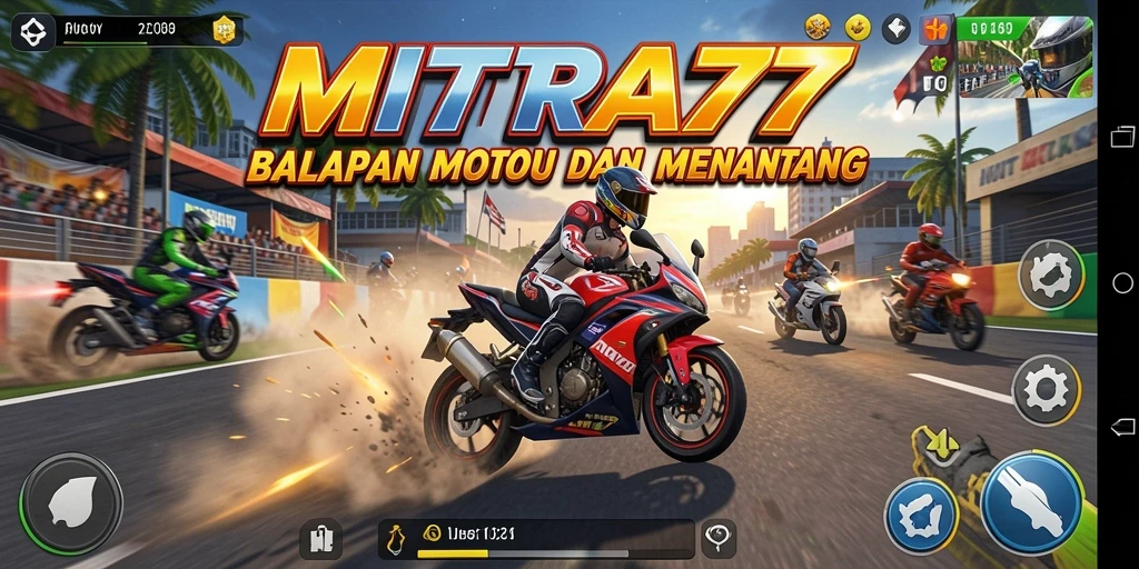 Gameplay seru balapan motor yang mendebarkan.