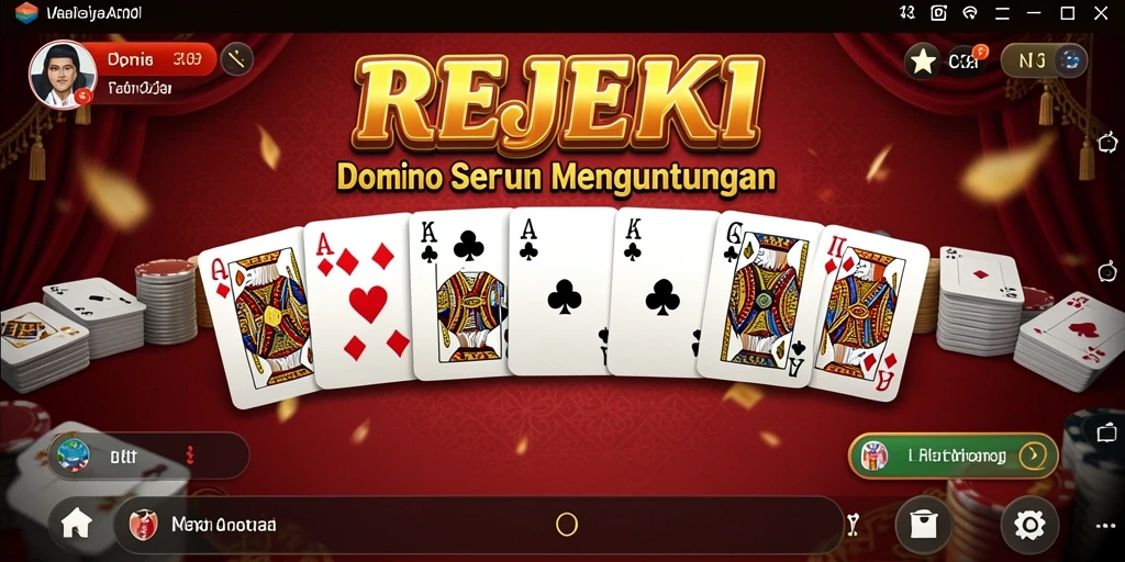Tampilan gameplay Domino yang mengesankan dalam REJEKI.