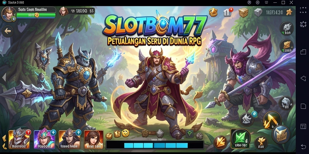 Screenshot menampilkan pertarungan epik dalam game SLOTBOM77.