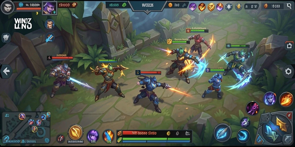 Gameplay seru di arena MOBA dengan berbagai hero pilihan.
