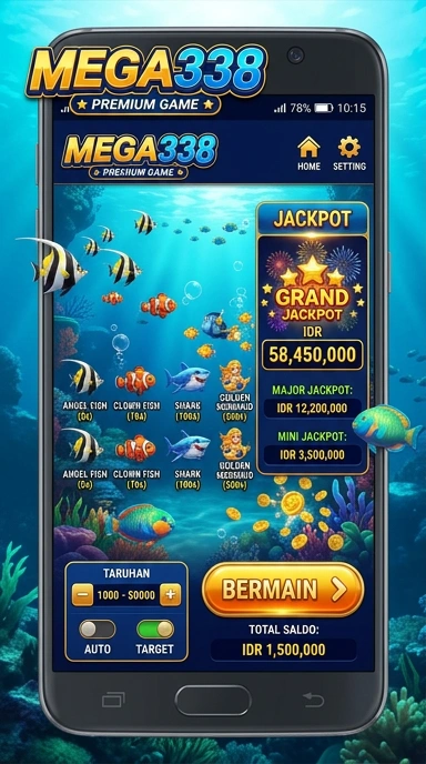 Screenshot tampilan utama aplikasi mega338 yang memudahkan pengguna.